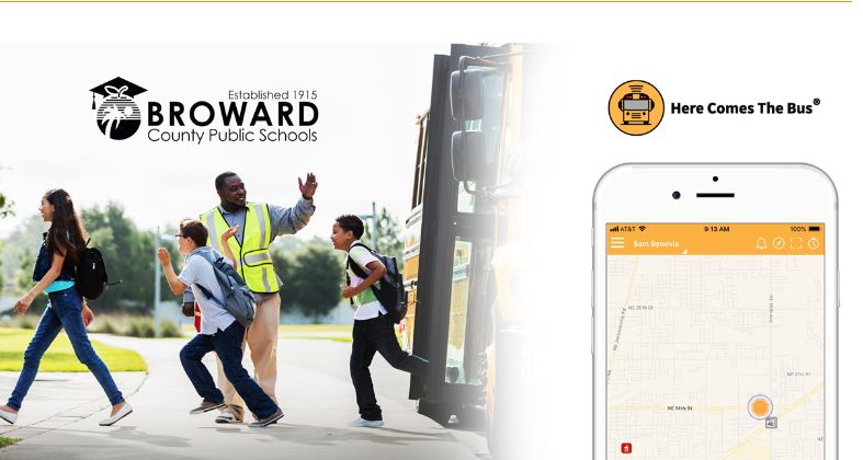  Here Comes the Bus. image of students getting on the bus. 